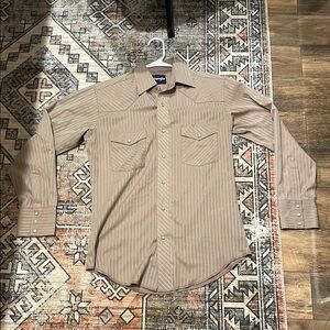 Wrangler Men's Tan Striped Shirt